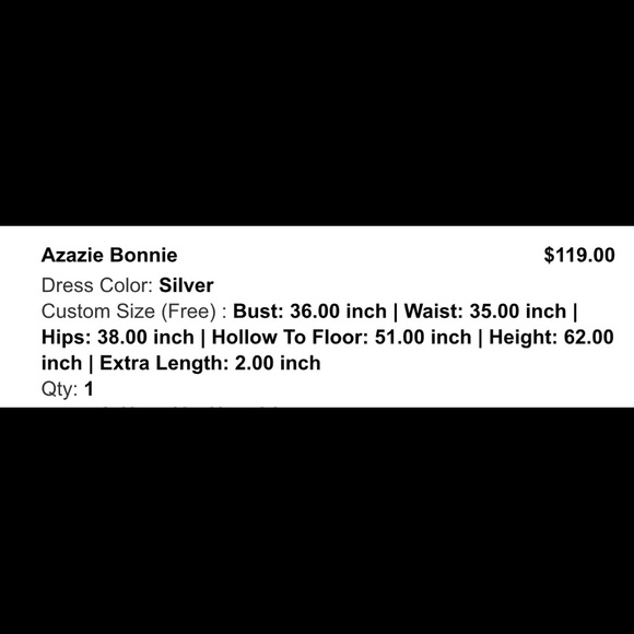 Bridesmaid dress. Silver. From azazie - Picture 6 of 7